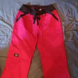 Xs red dickies cargo scrubs